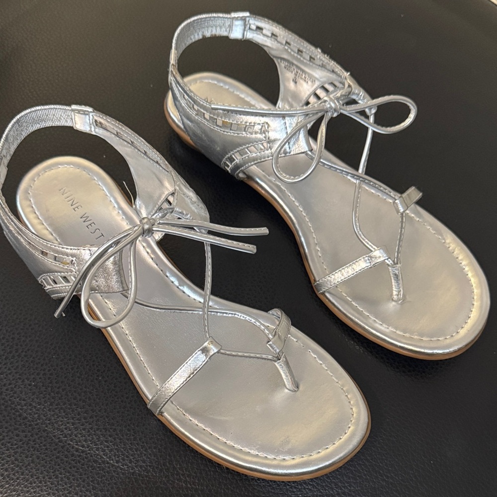 Nine West Metallic Silver Women's Sandals